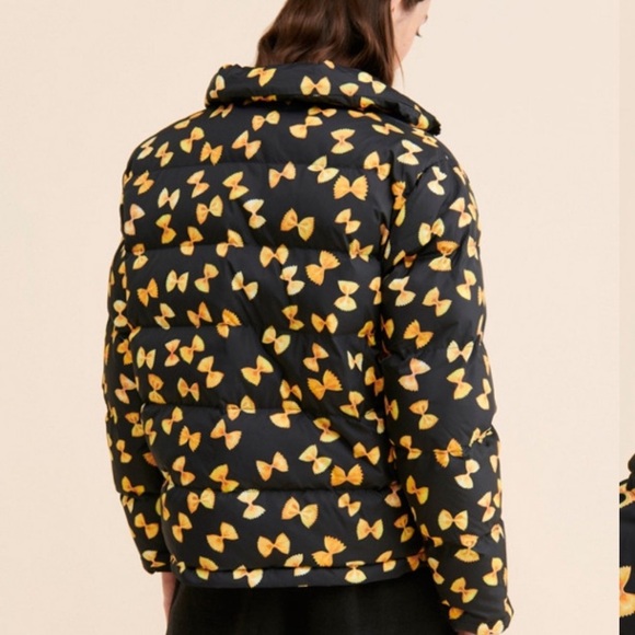 Rachel Antonoff  Parker Pasta Printed Puffer large Black Coat Jacket - Picture 2 of 4